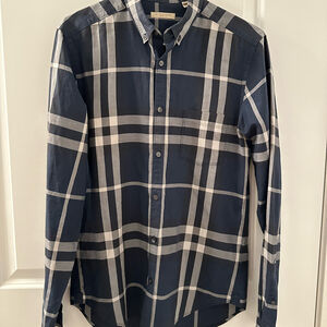 Burberry Plaid Button up Long Sleeve | Blue White | S